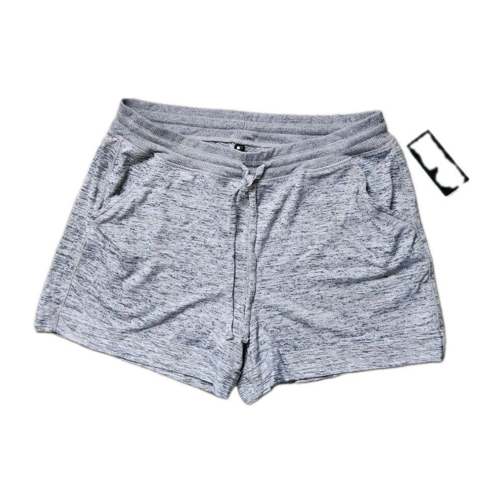NWT 90 Degree By Reflex Shorts Womens 3X Gray Heather Drawstring Athleisure